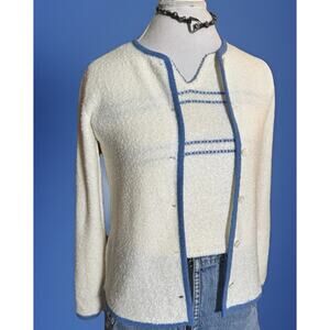 Vintage Le Roy Boucle Knitwear Set Chanel VIbe | Old Money | 60s Vibe | Coastal